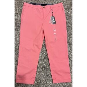 Tommy Hilfiger Hampton Chino Pants Womens 14‎ Pink Stretch Twill Ankle Casual